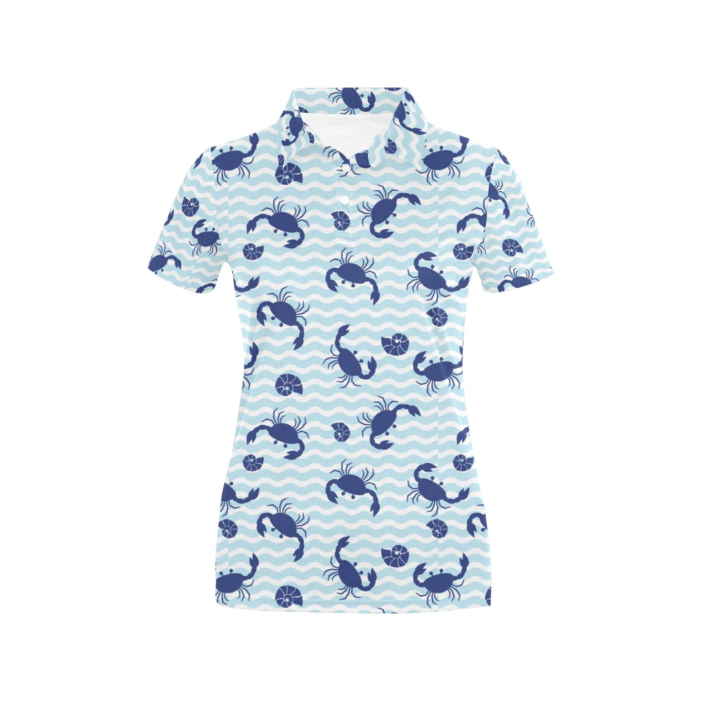 Crab Pattern Print Design 04 Women's Polo Shirt