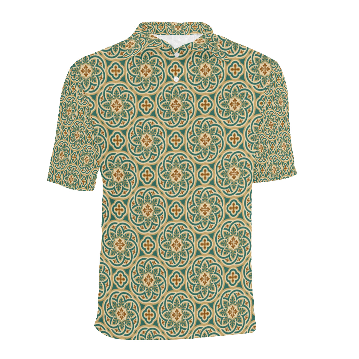 Cross Pattern Print Design 01 Men Polo Shirt