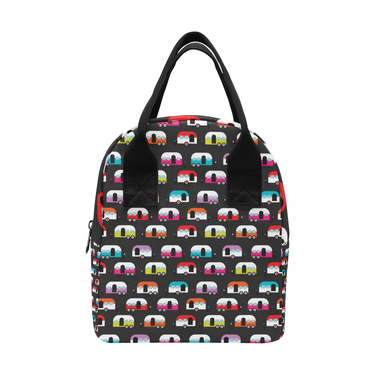 Camper Caravan Pattern Insulated Lunch Bag