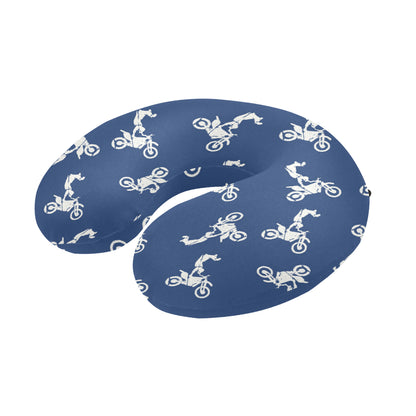 Motocross Pattern Print Design 01 U-Shaped Travel Neck Pillow