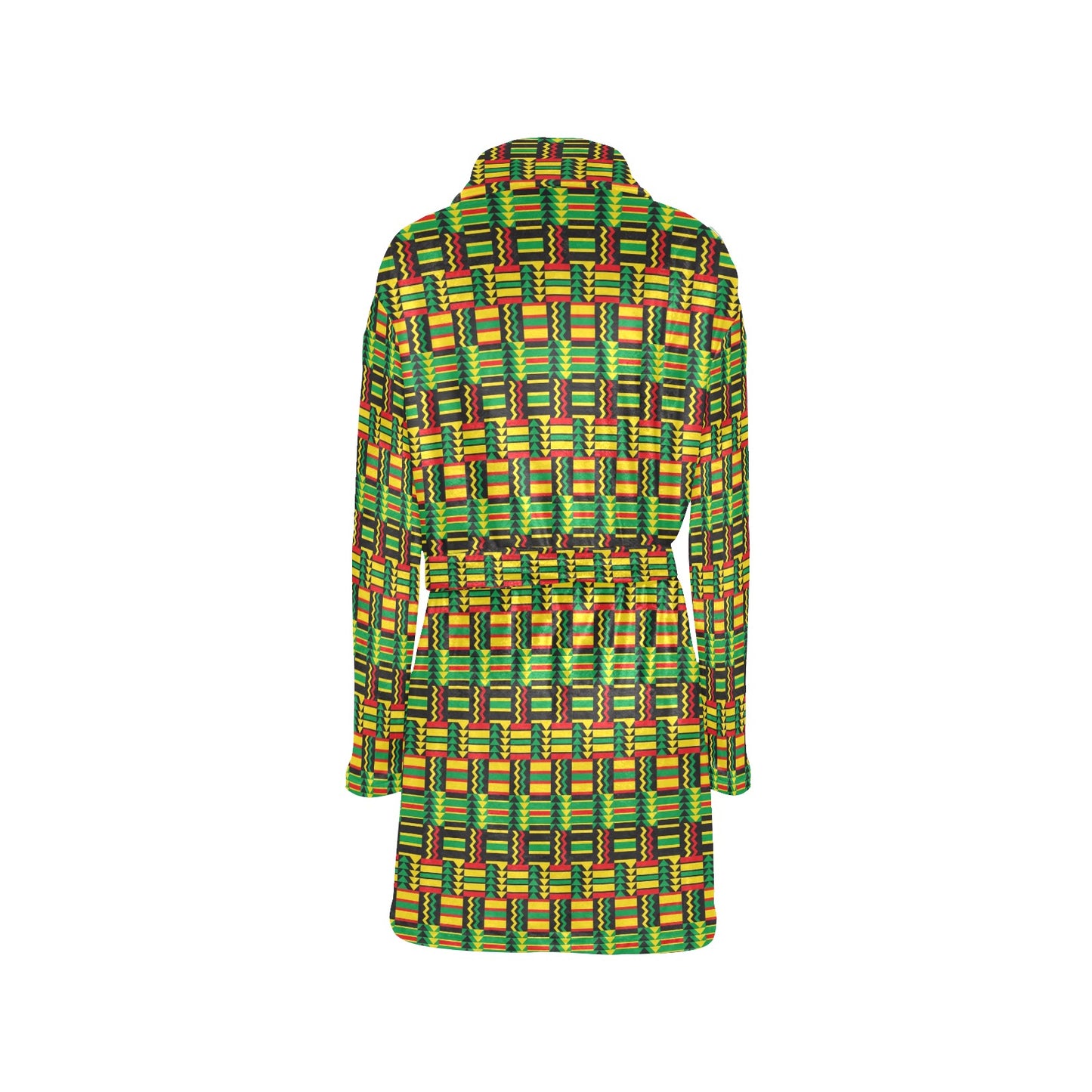 African Zip Zag Print Pattern Women's Fleece Robe