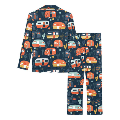 Camper Caravan Print Pattern Women's Long Pajama Set