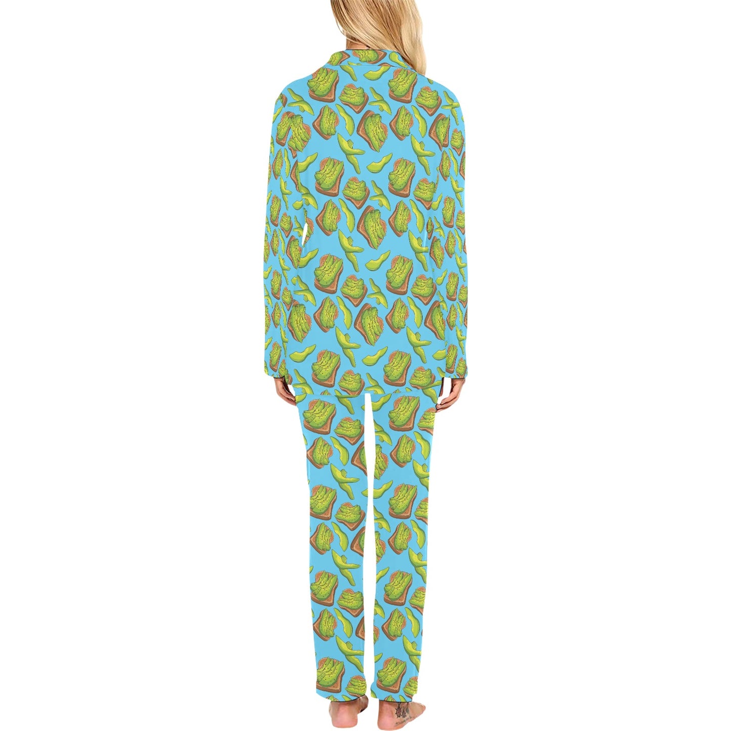Sandwich Avocado Print Design LKS306 Women's Long Pajama Set
