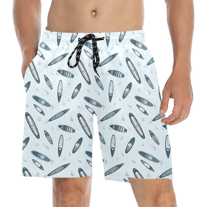 Surfboard Print Design LKS306 Men's Swim Trunks Beach Shorts