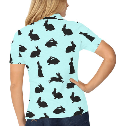 Rabbit Pattern Print Design RB010 Women's Polo Shirt