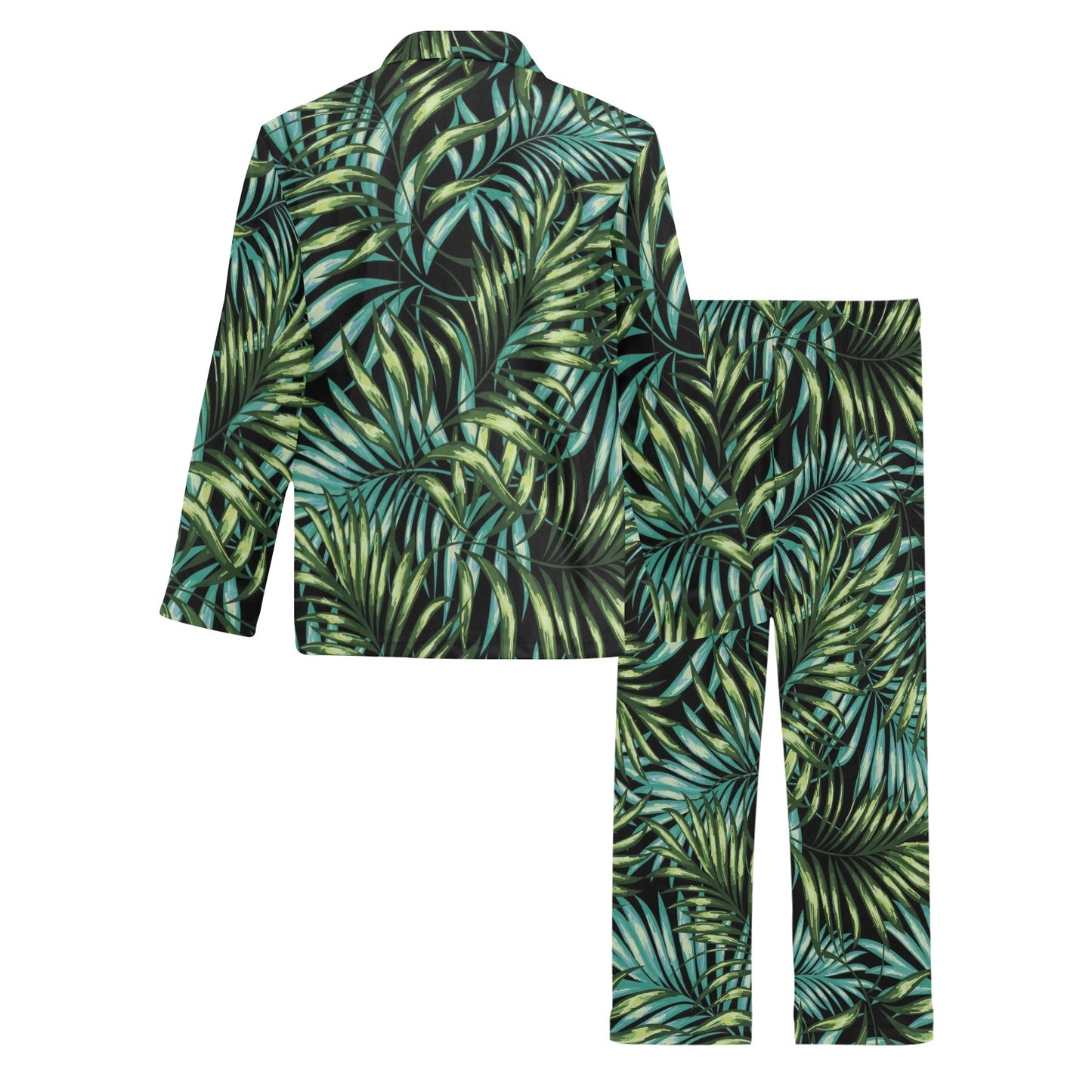 Tropical Flower Pattern Print Design TF08 Men's Long Pajama Set