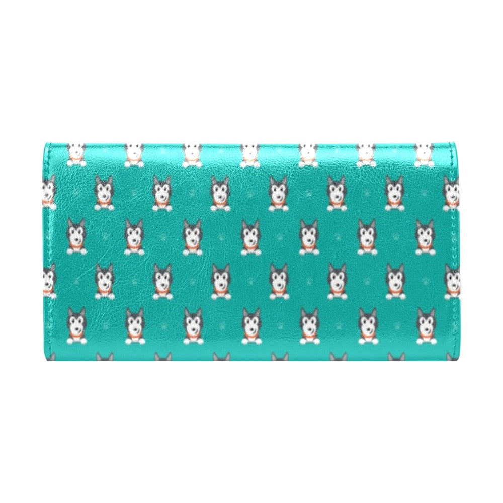 Siberian Huskies Print Design LKS304 Women's Trifold Wallet