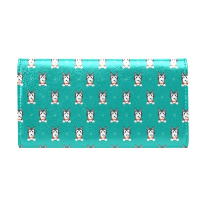 Siberian Huskies Print Design LKS304 Women's Trifold Wallet