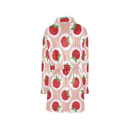 Apple Pattern Print Design AP08 Women's Fleece Robe