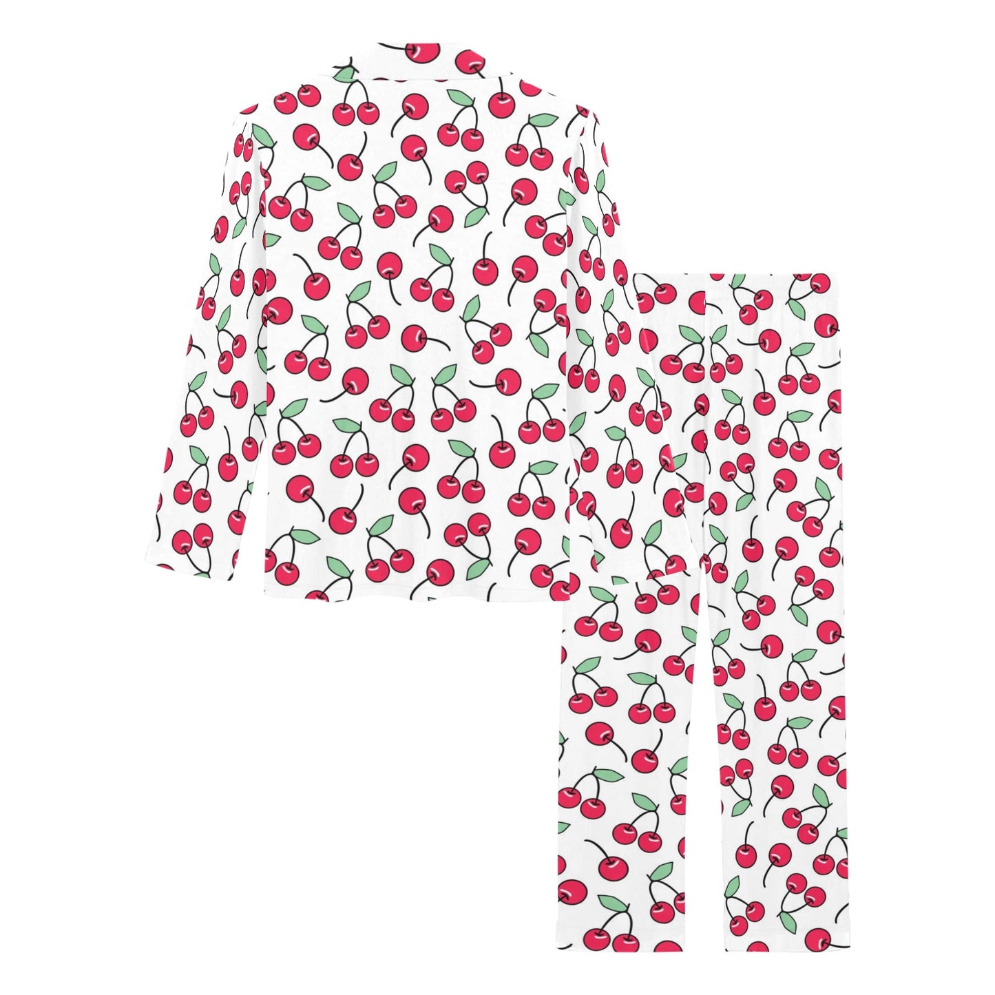 Cherry Pattern Print Design 03 Women's Long Pajama Set