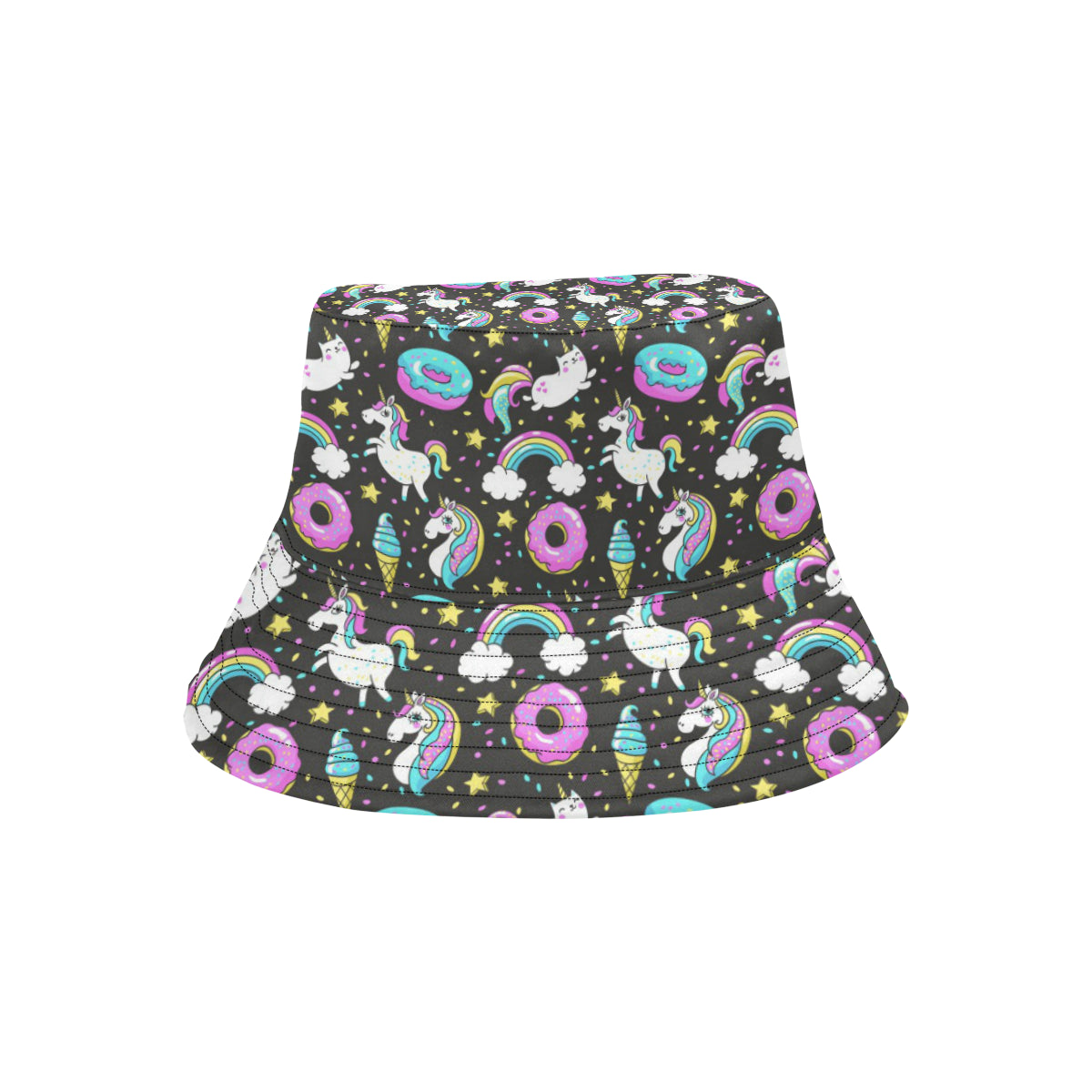 Donut Unicorn Pattern Print Design DN09 Unisex Bucket Hat