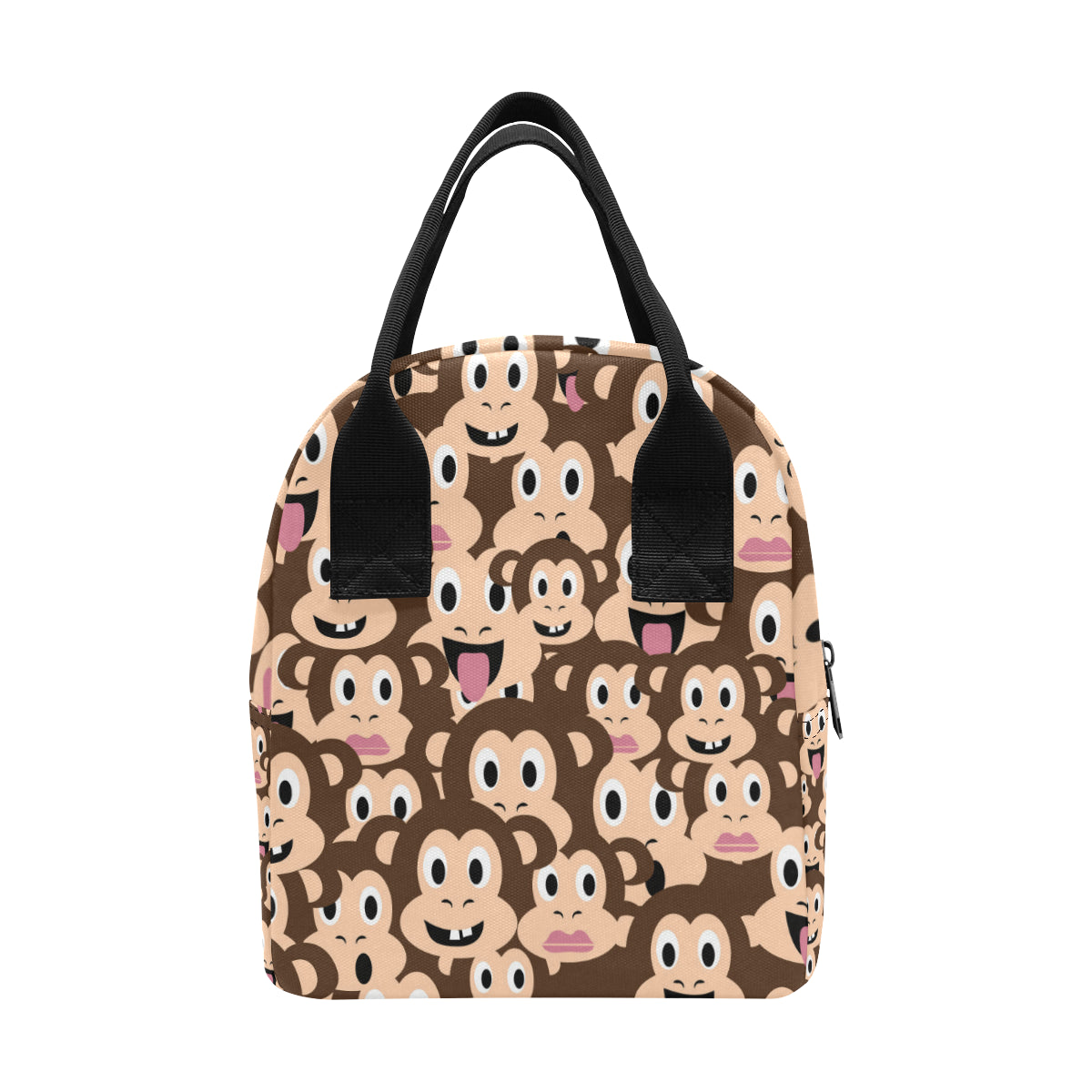 Emoji Monkey Print Pattern Insulated Lunch Bag
