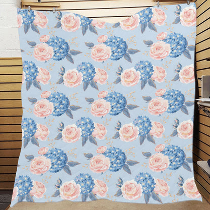 Hydrangea Pattern Print Design HD06 Premium Quilt