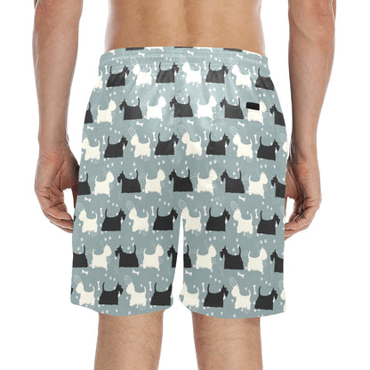 Scottish Terriers Print Design LKS301 Men's Swim Trunks Beach Shorts
