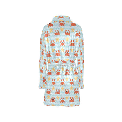 Crab Pattern Print Design 03 Women's Fleece Robe