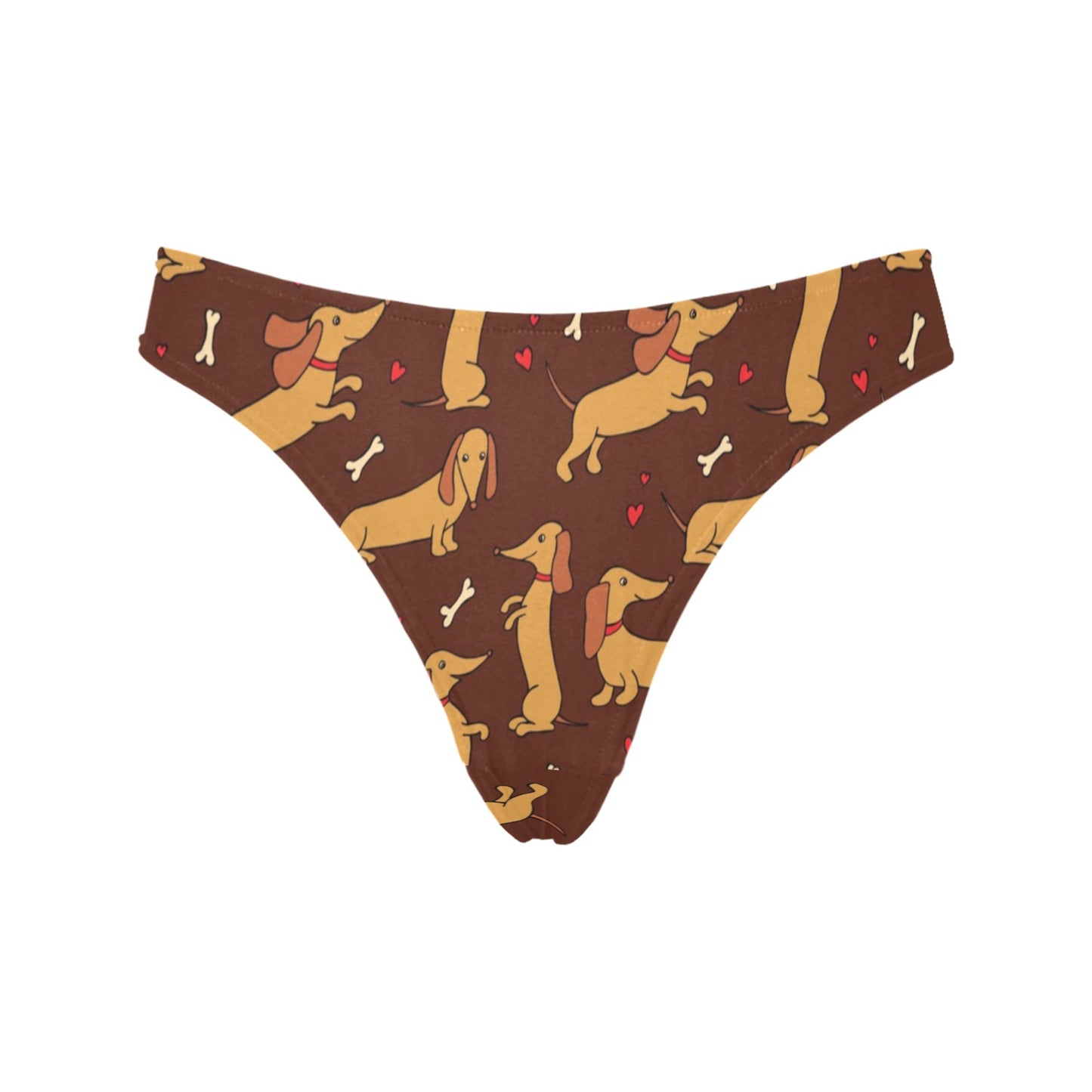 Dachshund Happy Print Pattern Women's Thongs