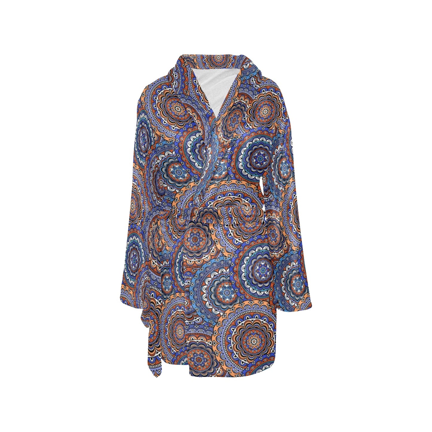 Mandala Boho Chic Design Print Women's Fleece Robe