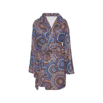 Mandala Boho Chic Design Print Women's Fleece Robe