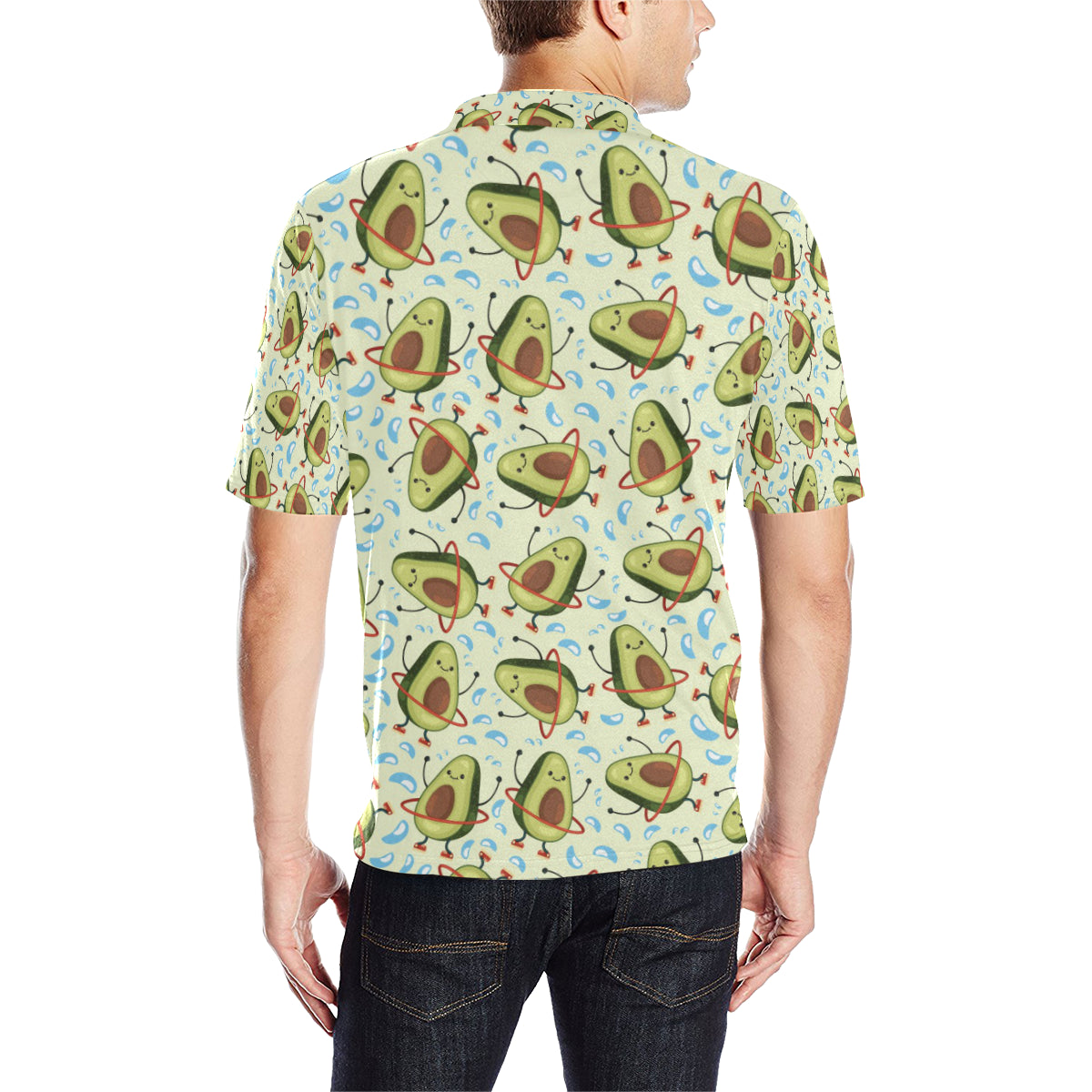 Avocado Pattern Print Design AC02 Men Polo Shirt
