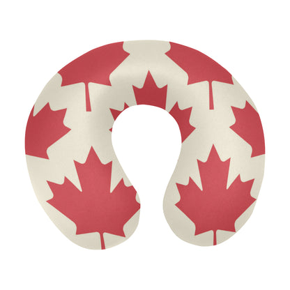 Maple Leaf Pattern Print Design 03 U-Shaped Travel Neck Pillow
