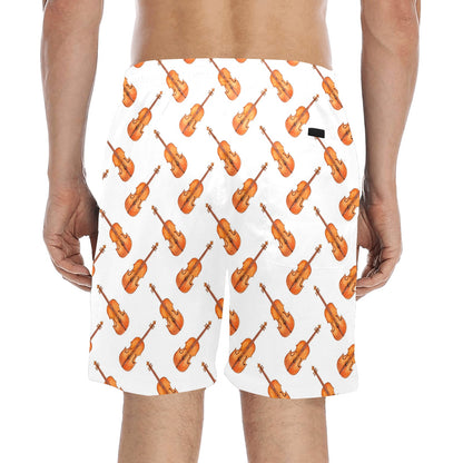 Violin Print Design LKS401 Men's Swim Trunks Beach Shorts