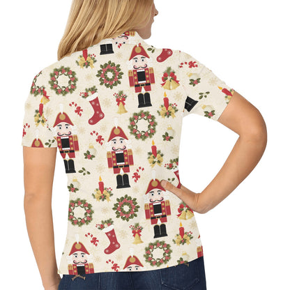 Nutcracker Pattern Print Design A01 Women's Polo Shirt
