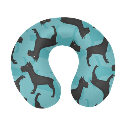 Schnauzers Pattern Print Design A01 U-Shaped Travel Neck Pillow