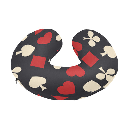 Poker Cards Pattern Print Design A02 U-Shaped Travel Neck Pillow
