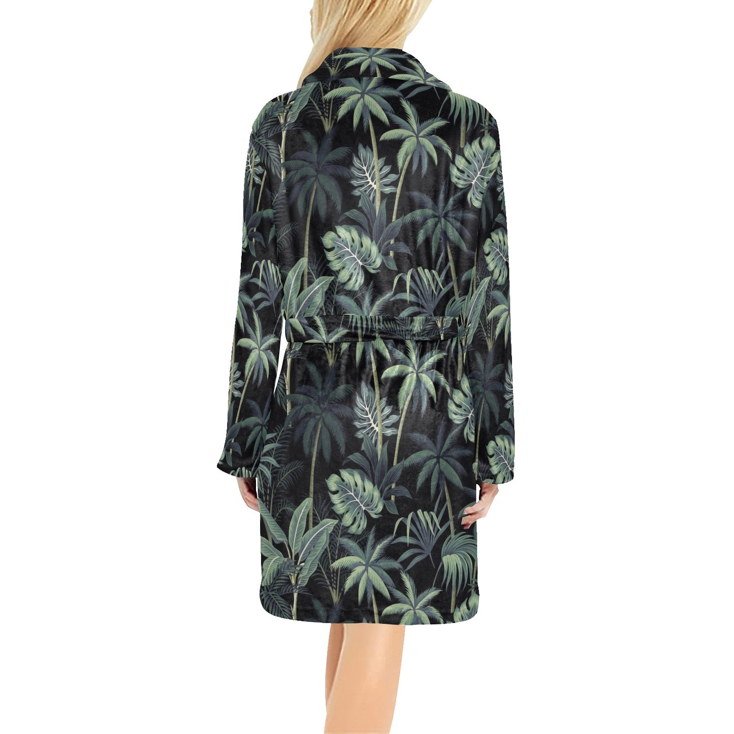 Rainforest Pattern Print Design RF02 Women's Fleece Robe