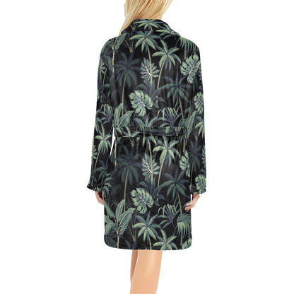 Rainforest Pattern Print Design RF02 Women's Fleece Robe