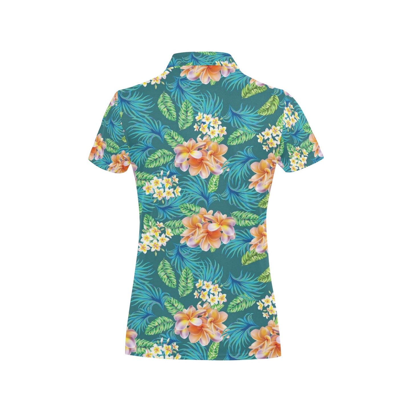 Plumeria Tropical Flower Design Print Women's Polo Shirt