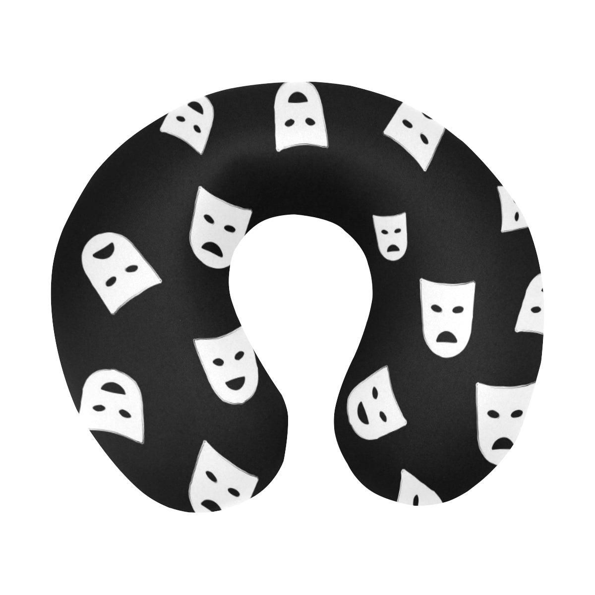 Acting Mask Pattern Print Design 03 U-Shaped Travel Neck Pillow