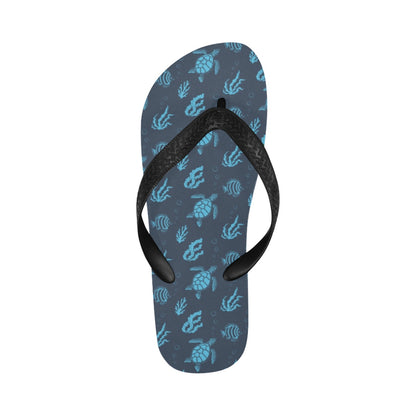 Sea Turtle Print Design LKS307 Flip Flops