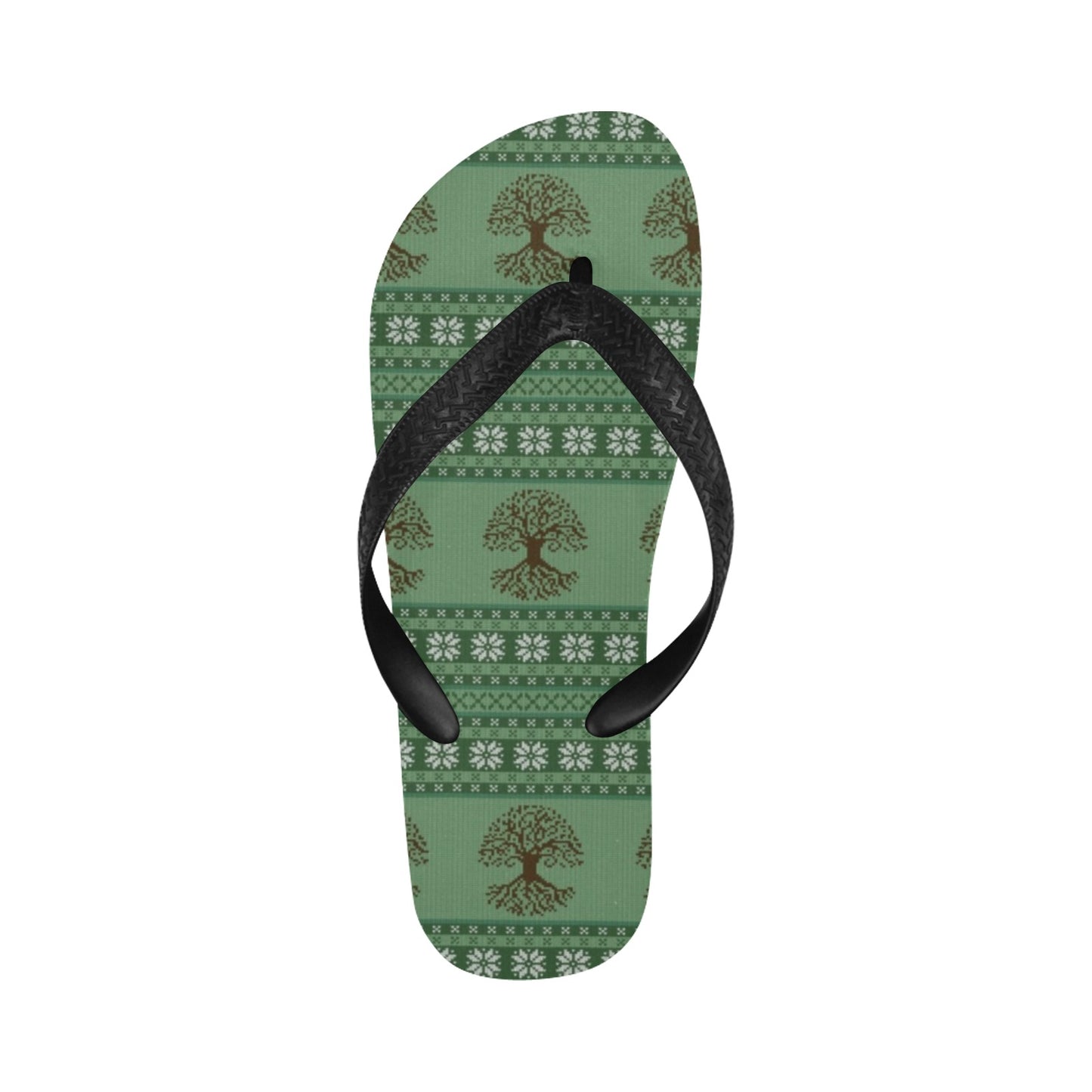 Tree Of Life Knit Style Print Design LKS301 Flip Flops