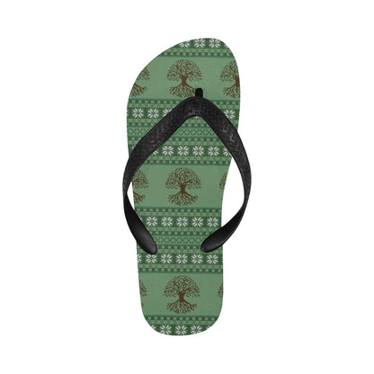 Tree Of Life Knit Style Print Design LKS301 Flip Flops