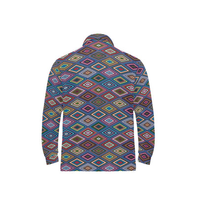 Southwestern Design Long Sleeve Polo Shirt For Men's