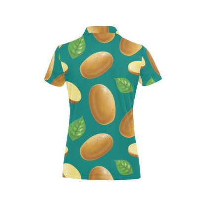 Potato Pattern Print Design A04 Women's Polo Shirt