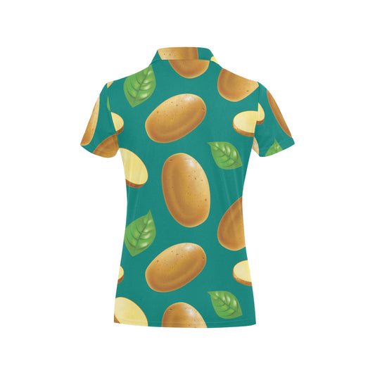 Potato Pattern Print Design A04 Women's Polo Shirt
