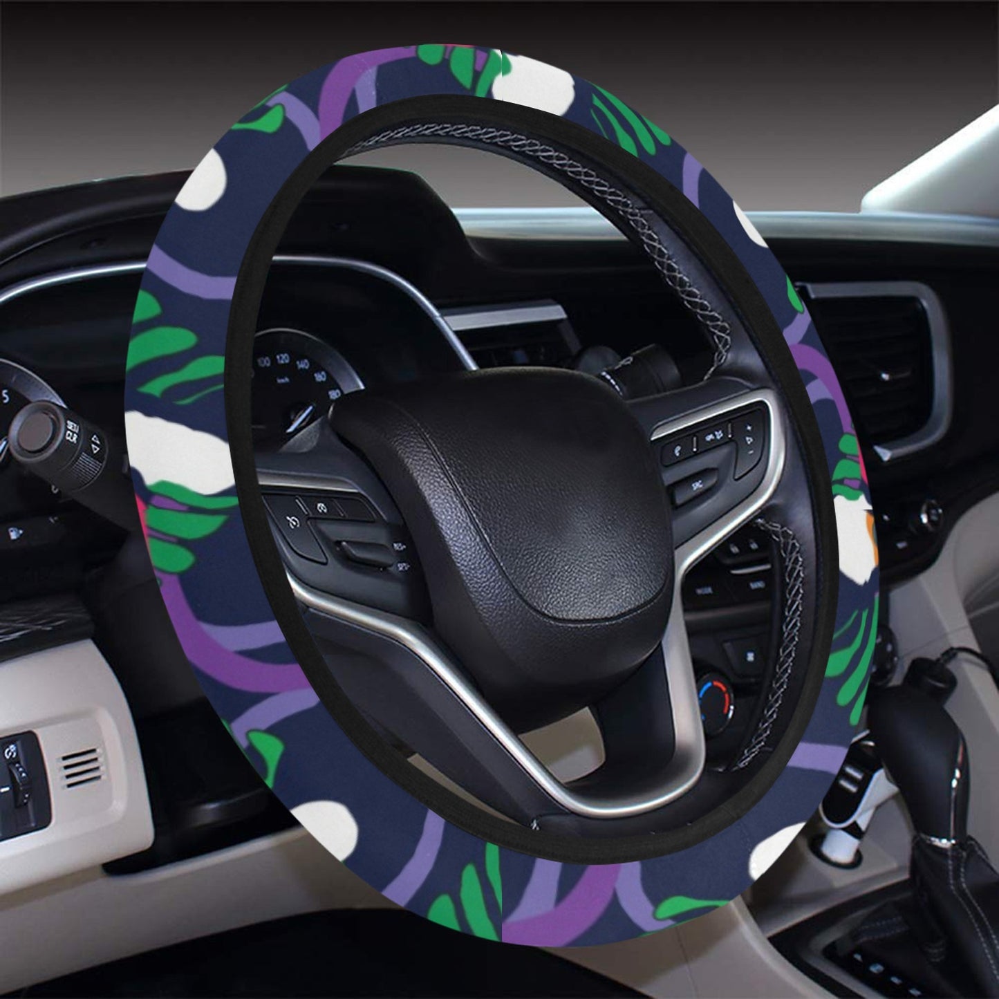 Toucan Print Design LKS302 Steering Wheel Cover with Elastic Edge