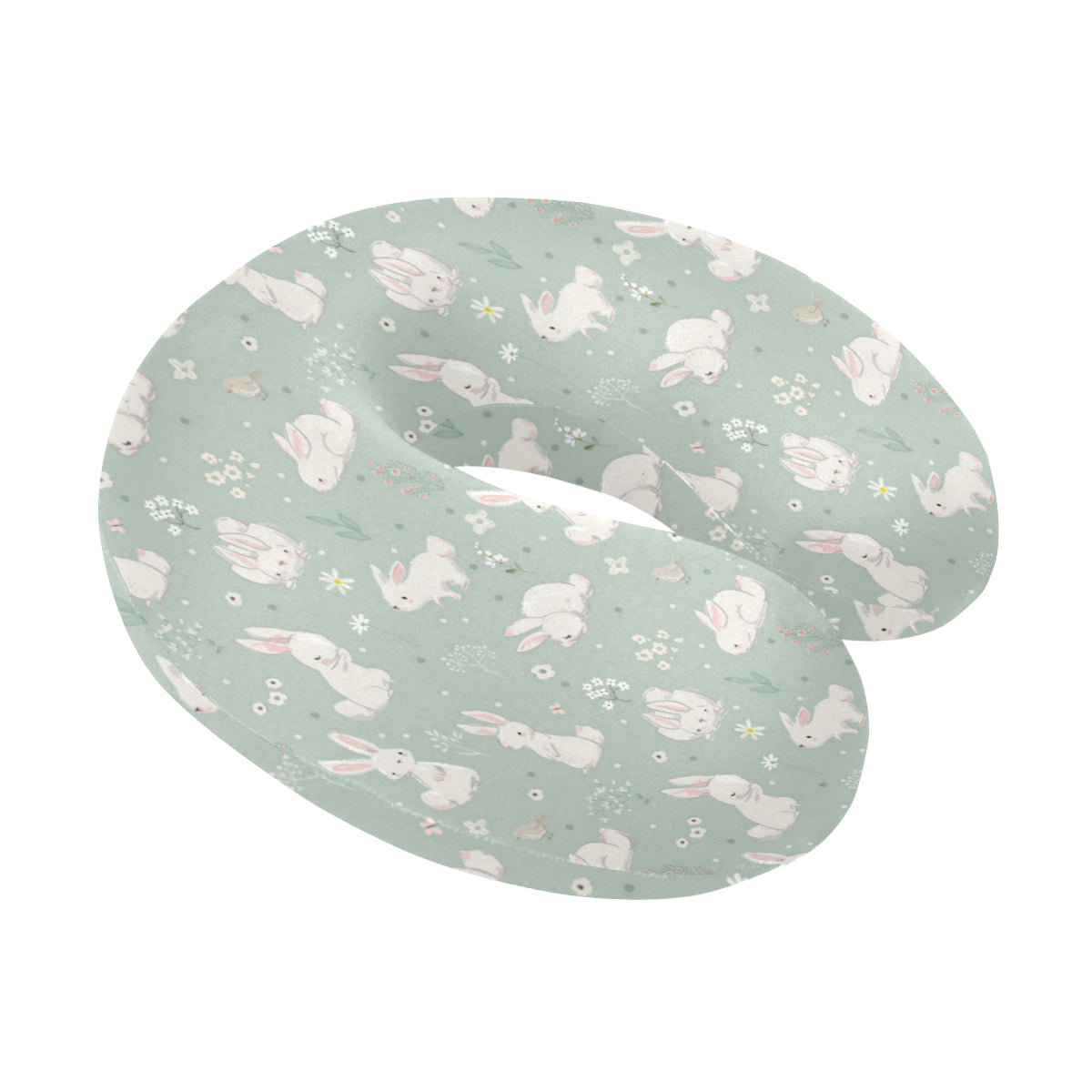 Bunny Pattern Print Design 03 U-Shaped Travel Neck Pillow