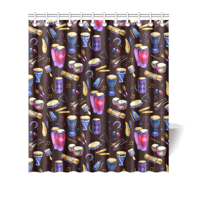 Percussion Neon Pattern Print Design 04 Shower Curtain
