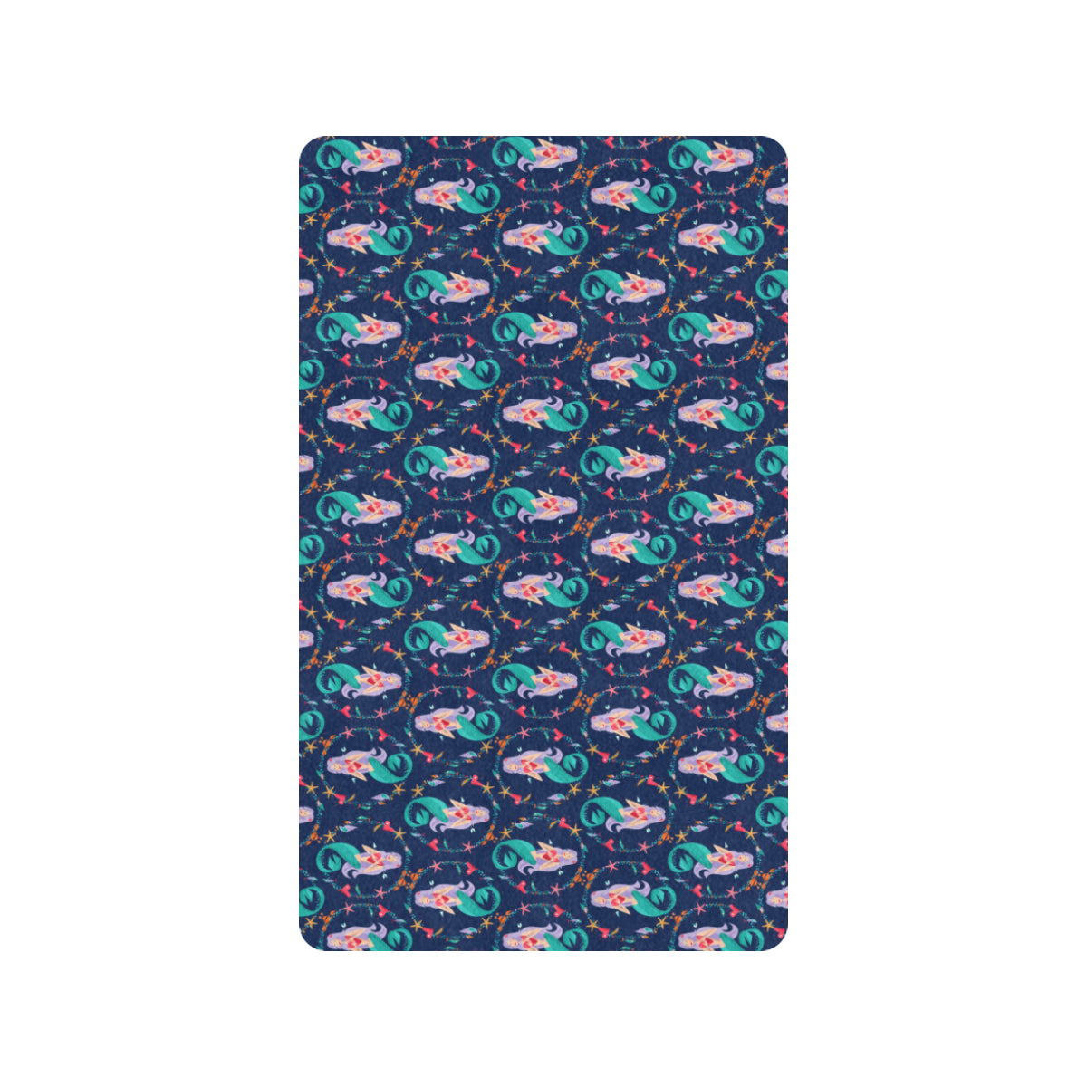 Mermaid Girl Cute Design Print Rubber Doormat