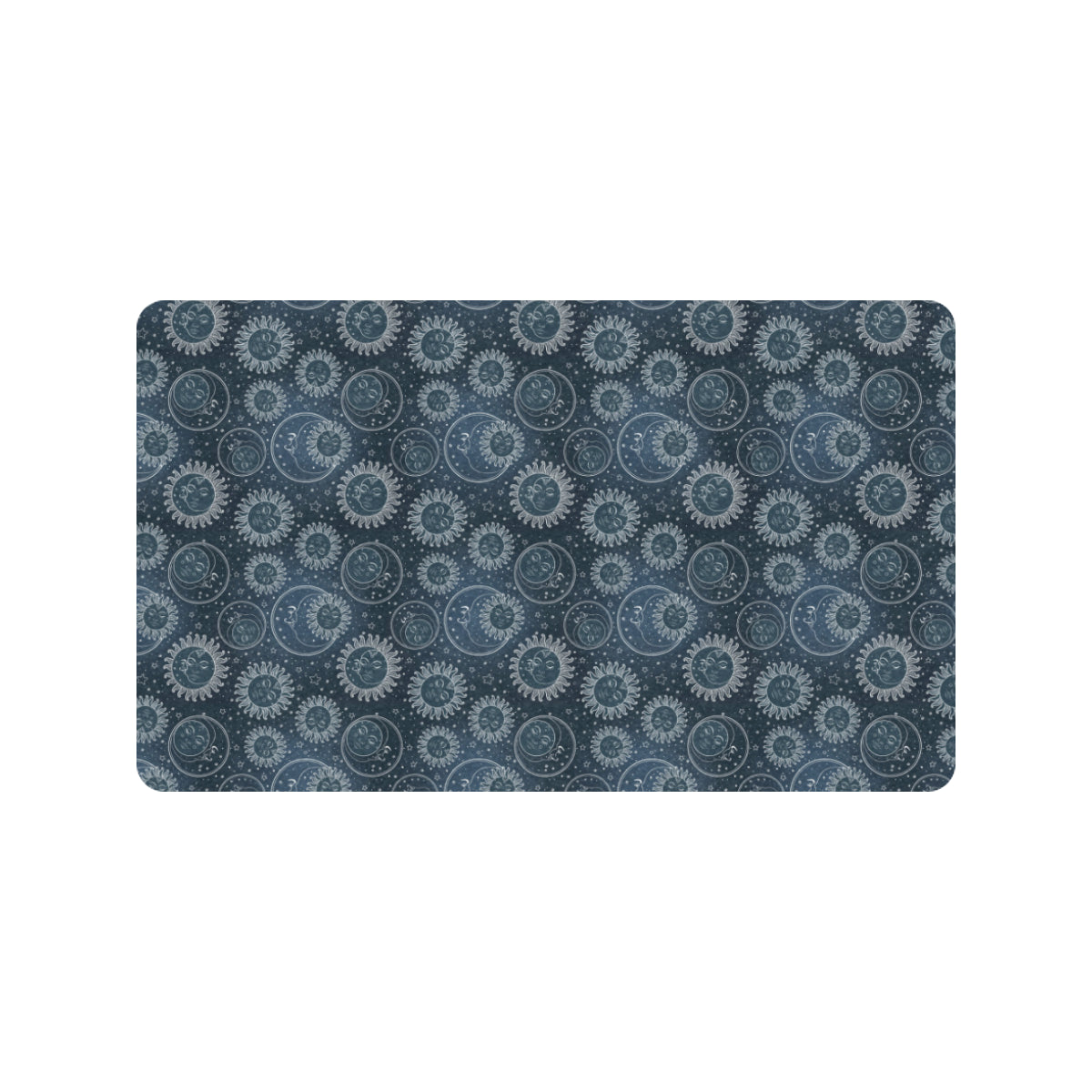 Sun Moon Tattoo Design Themed Print Rubber Doormat