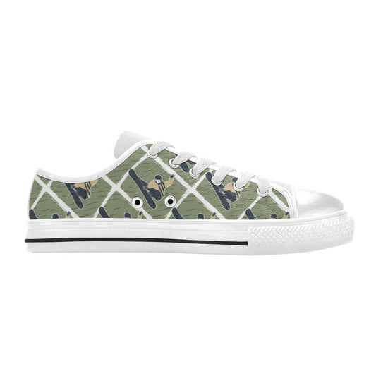 Snowboard Man Print Design LKS302 Women's White Low Top Shoes
