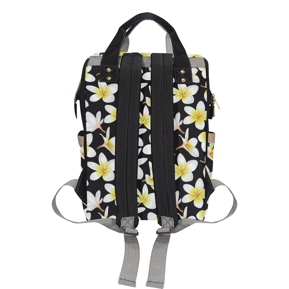 Yellow Plumeria Hawaiian Flowers Diaper Bag Backpack