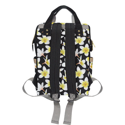 Yellow Plumeria Hawaiian Flowers Diaper Bag Backpack