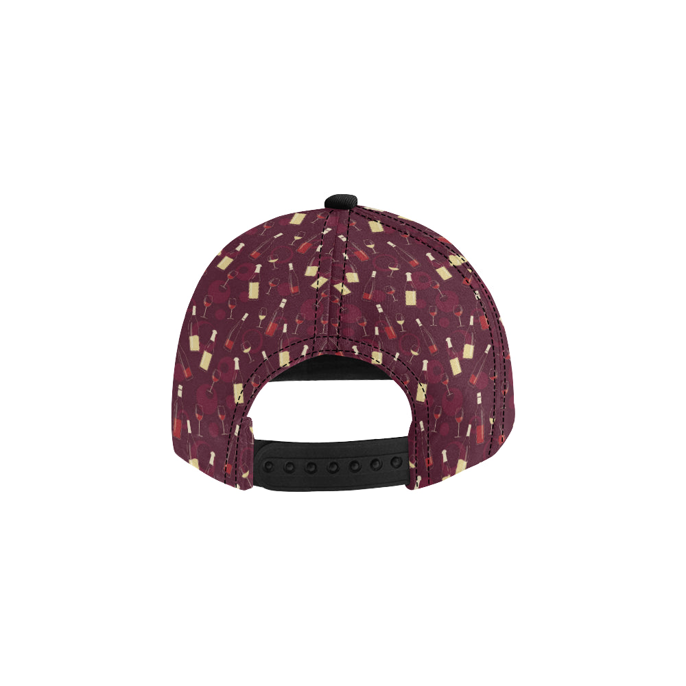 Wine Themed Pattern Print Snapback Cap