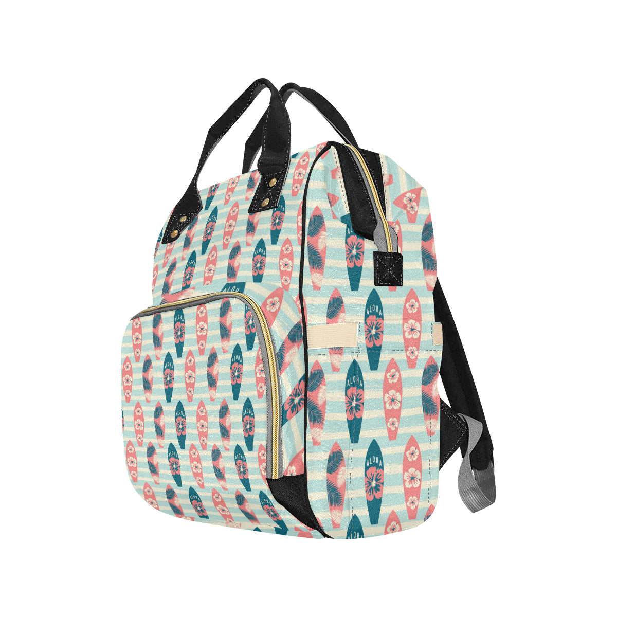 Aloha Hawaii Surfboard Pattern Print Design 02 Diaper Bag Backpack