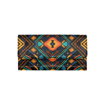 Kente Pattern Print Design 04 Women's Trifold Wallet