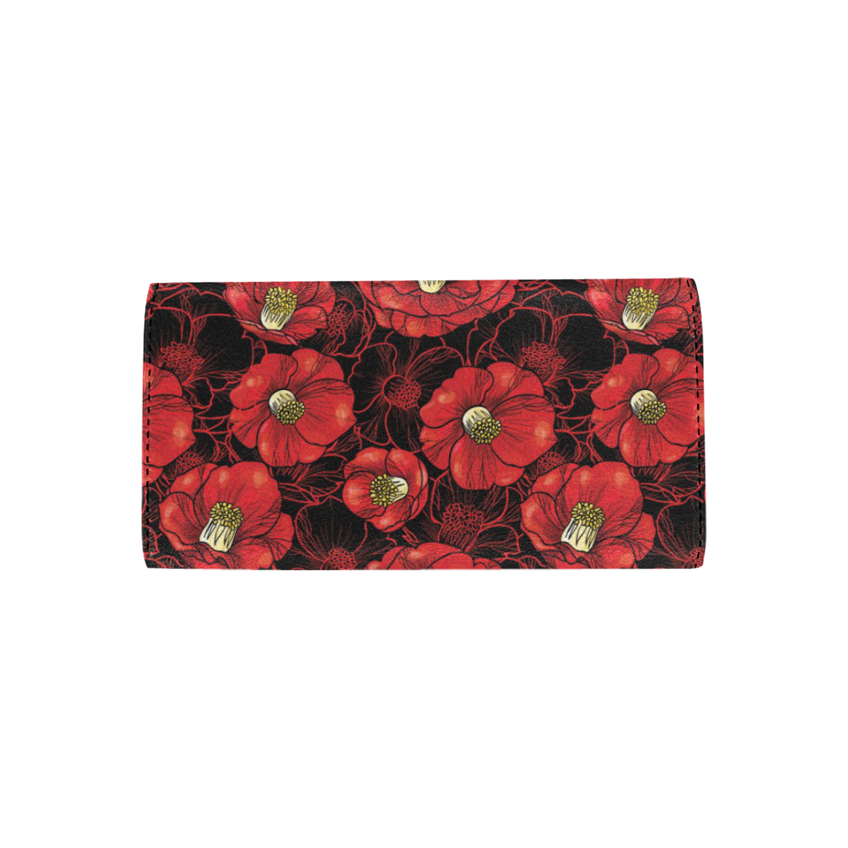 Camellia Pattern Print Design CM06 Women's Trifold Wallet